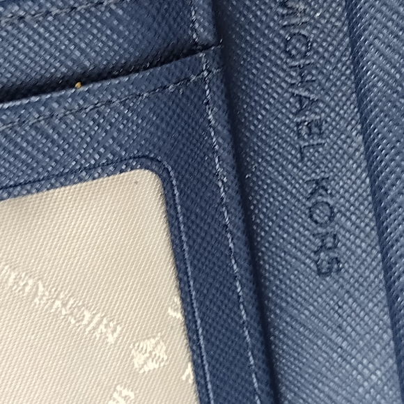 Michael Kors Jet Set Travel Large Double Zip Wristlet Wallet (Navy) - Picture 7 of 12